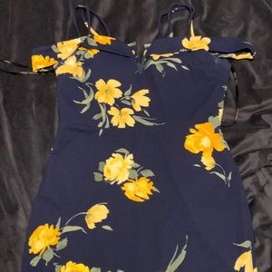 Size 14 navy blue dress with yellow flowers